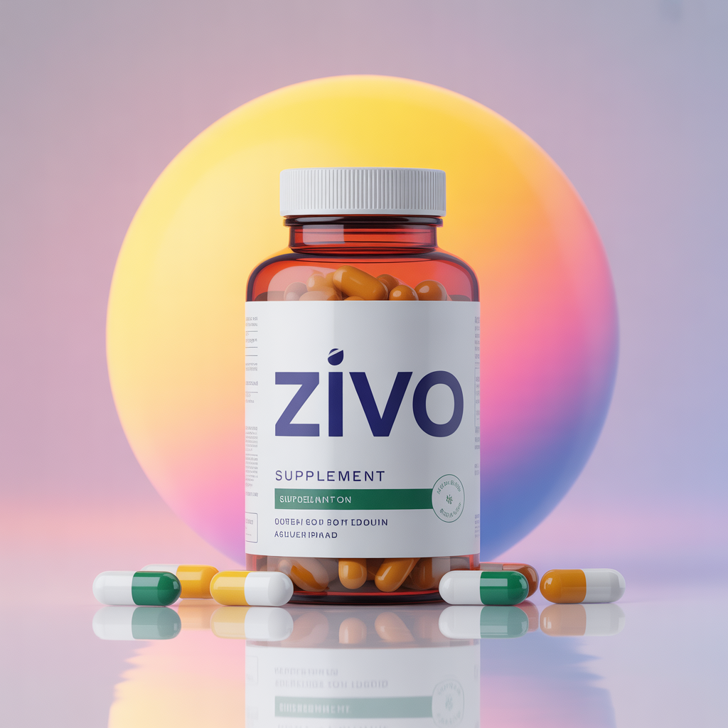 Stylized botanical and capsule illustration for Zivo dietary supplements